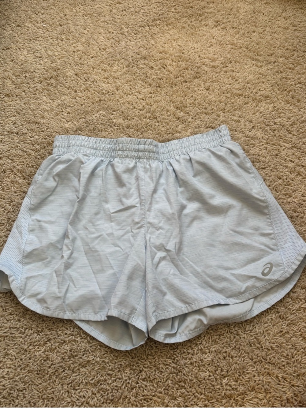 Asics Light Blue/Gray Athletic Shorts size s women